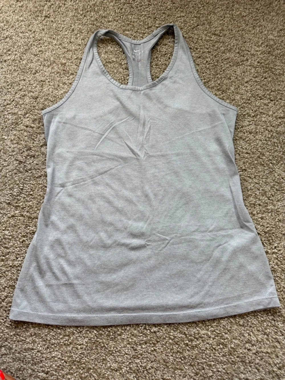 Nike Light Gray Racerback Performance Tank